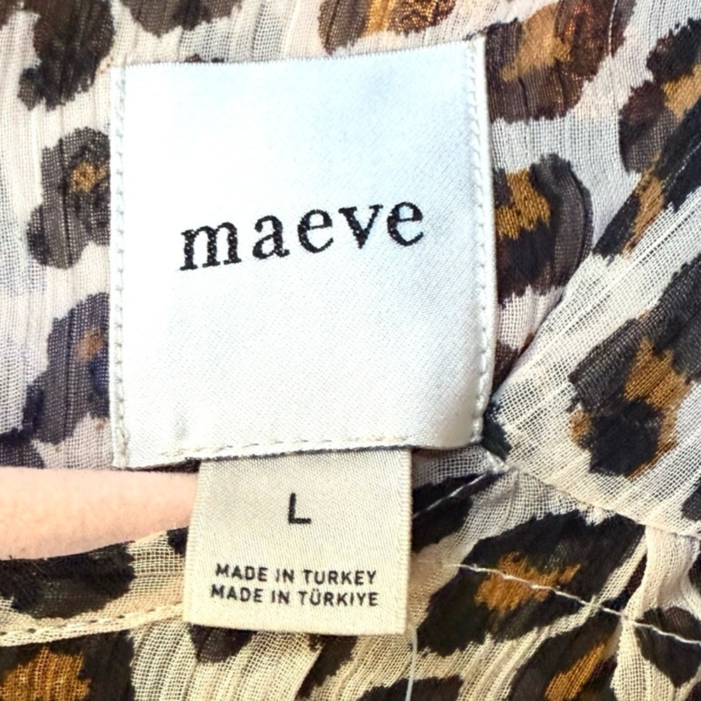 NWT - Anthropologie’s Maeve Leopard Peasant Blouse - Picture 8 of 10